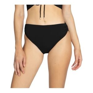 Robin Piccone Aubrey High Waist Bikini Bottom in Black NWOT